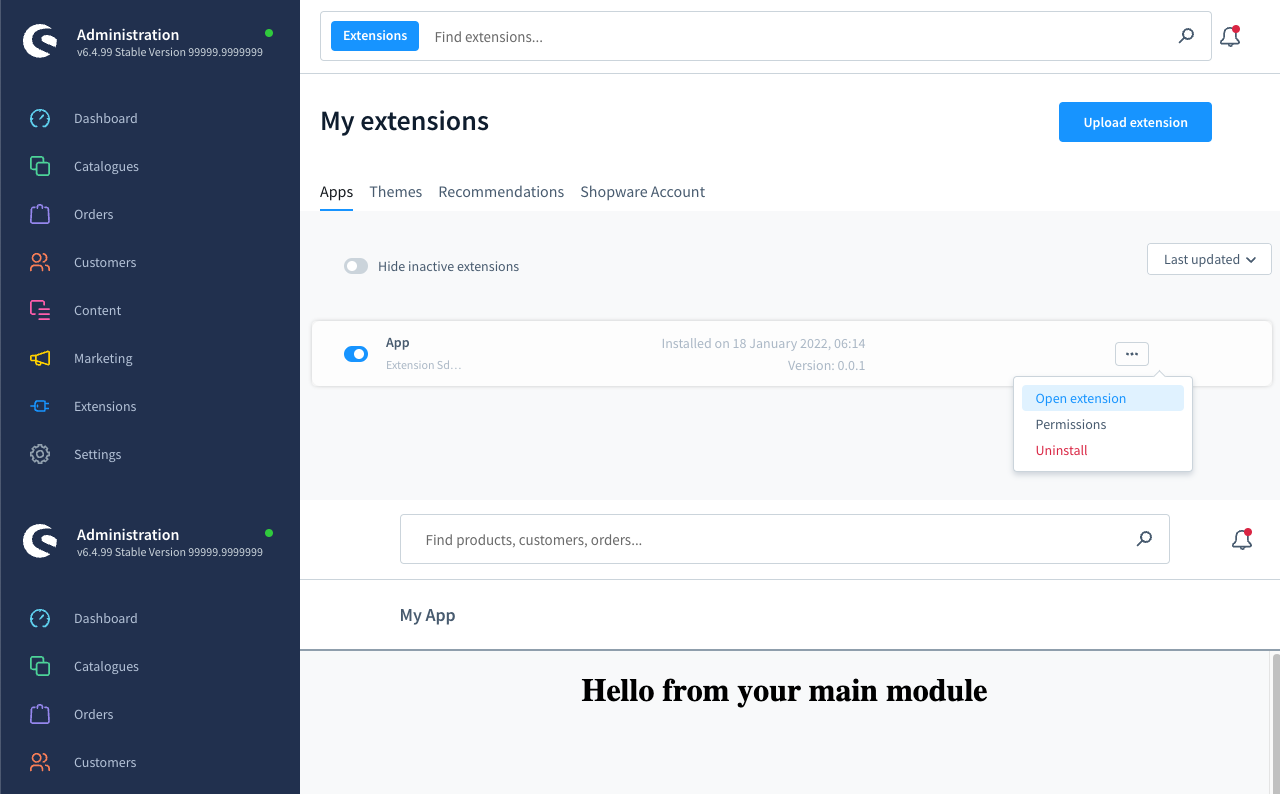 Main module example